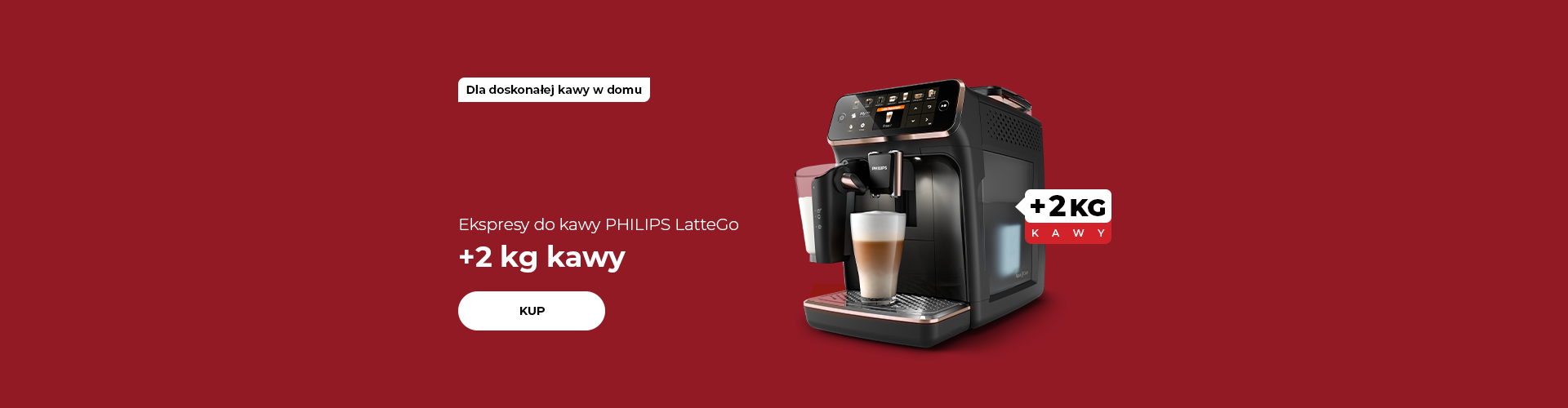 Ekspresy do kawy PHILIPS LatteGo + 2 kg kawy