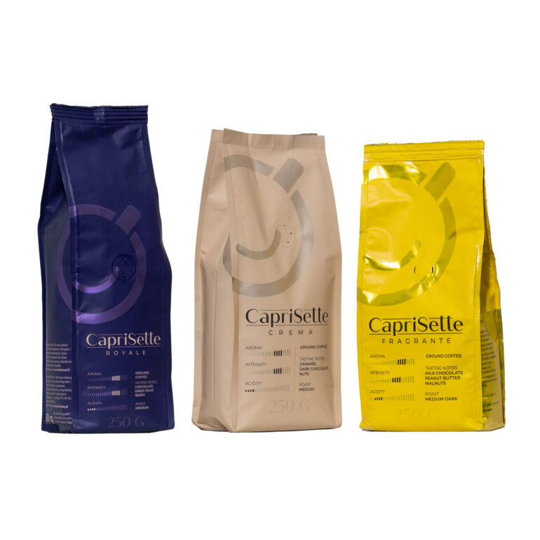 Zestaw kawy mielonej Caprisette TOP, 3 x 250 g