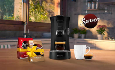 Ekspres do kawy Philips SENSEO® + 2 opakowania saszetek z kawą SENSEO® w prezencie